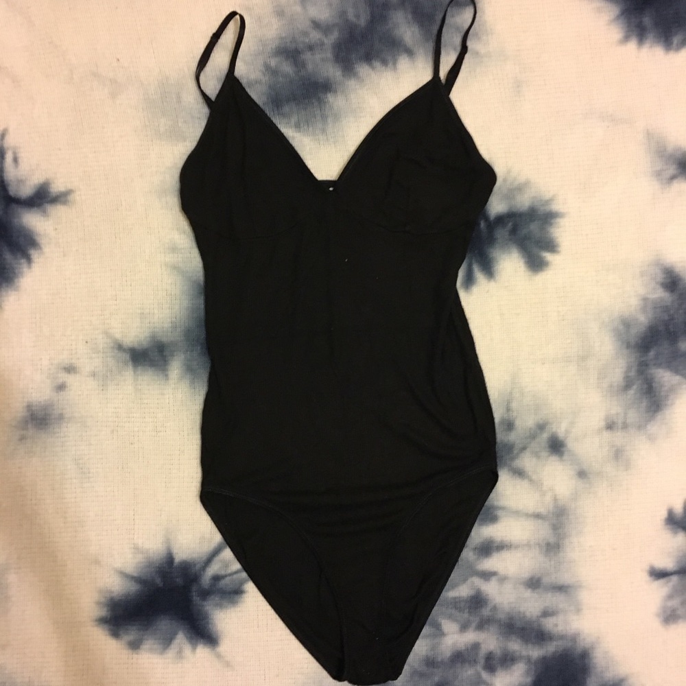 American Apparel Black Ribbed Body Suit